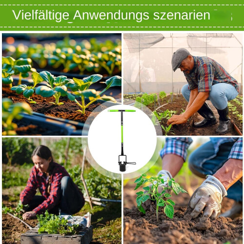 Long Graved Transplanter - T-Shaped Garden Tool for Planting, Weeding, Soil Sampling, and Digging Holes 2