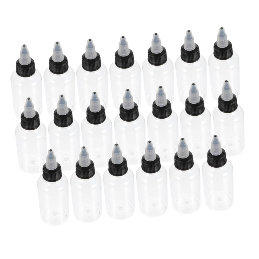 20 Pack Squeeze Bottles with Nozzles for Liquid Glue, Refillable PET Plastic Material, 60ml Capacity, Ideal for Crafts