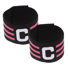 Football Captain's Armband Pack of 2, Youth Sports Elastic Bands in Red, Adjustable Size for Team Captains