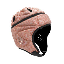 Padded Helmet Protective Headgear for Rugby Football Soccer, Adjustable Size, Durable Orange Material