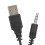 Modelo USB Mini 2.0ch Altavoz con cable ABS Negro 7
