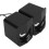 Modelo USB Mini 2.0ch Altavoz con cable ABS Negro 16