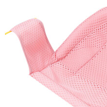 Baby Badewannensitz mit atmungsaktivem, verstellbarem Gurt, rutschfester Neugeborenen-Badewannensitz mit Netz, pink