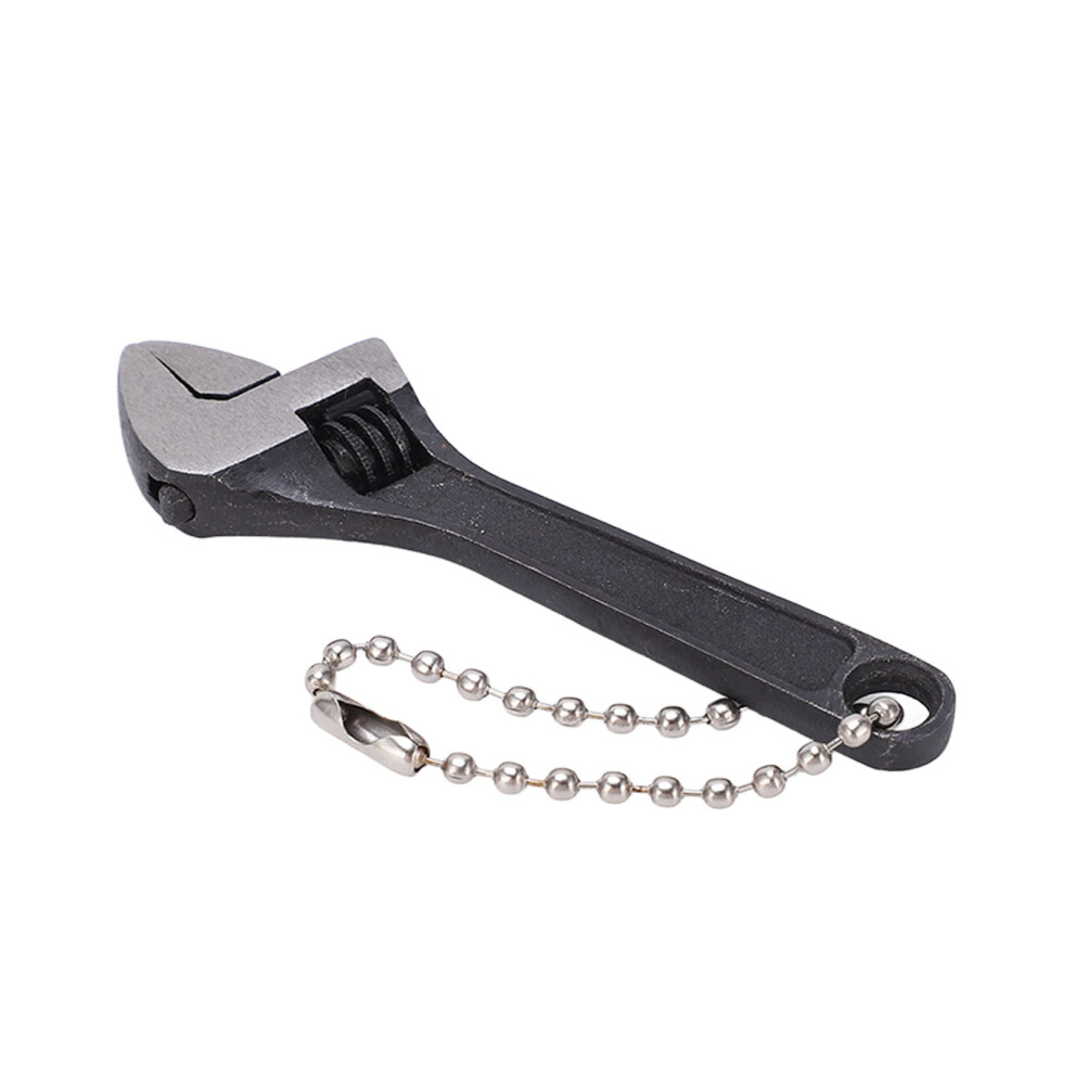 Galvanized Steel Keychain Wrench 2.5In Portable Mini Spanner Black 9481340265969