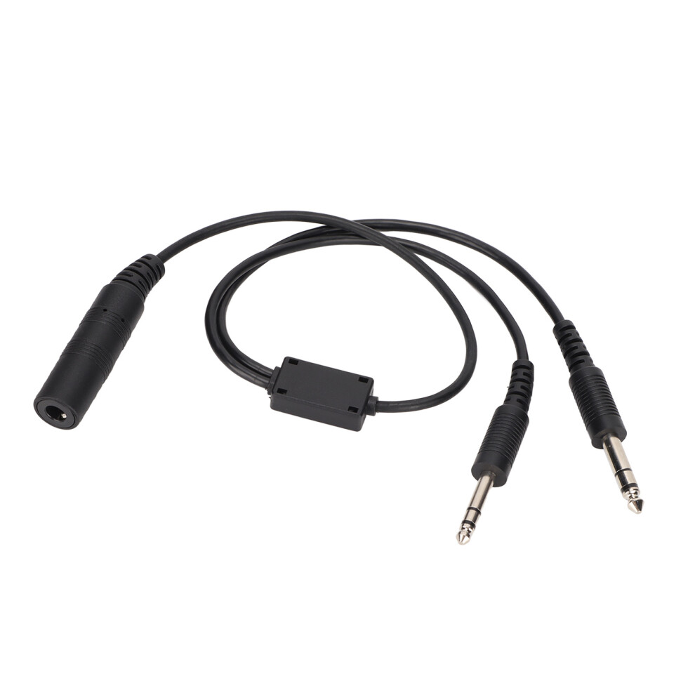 Aviation Headset Adapter Helicopter To Ga Dual Plug 60Cm Pvc 3471340266703