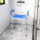 Homcom (Blue) HOMCOM Rust-Free Aluminium Bath Chair with Adjustable Height 1