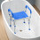 Homcom (Blue) HOMCOM Rust-Free Aluminium Bath Chair with Adjustable Height 9
