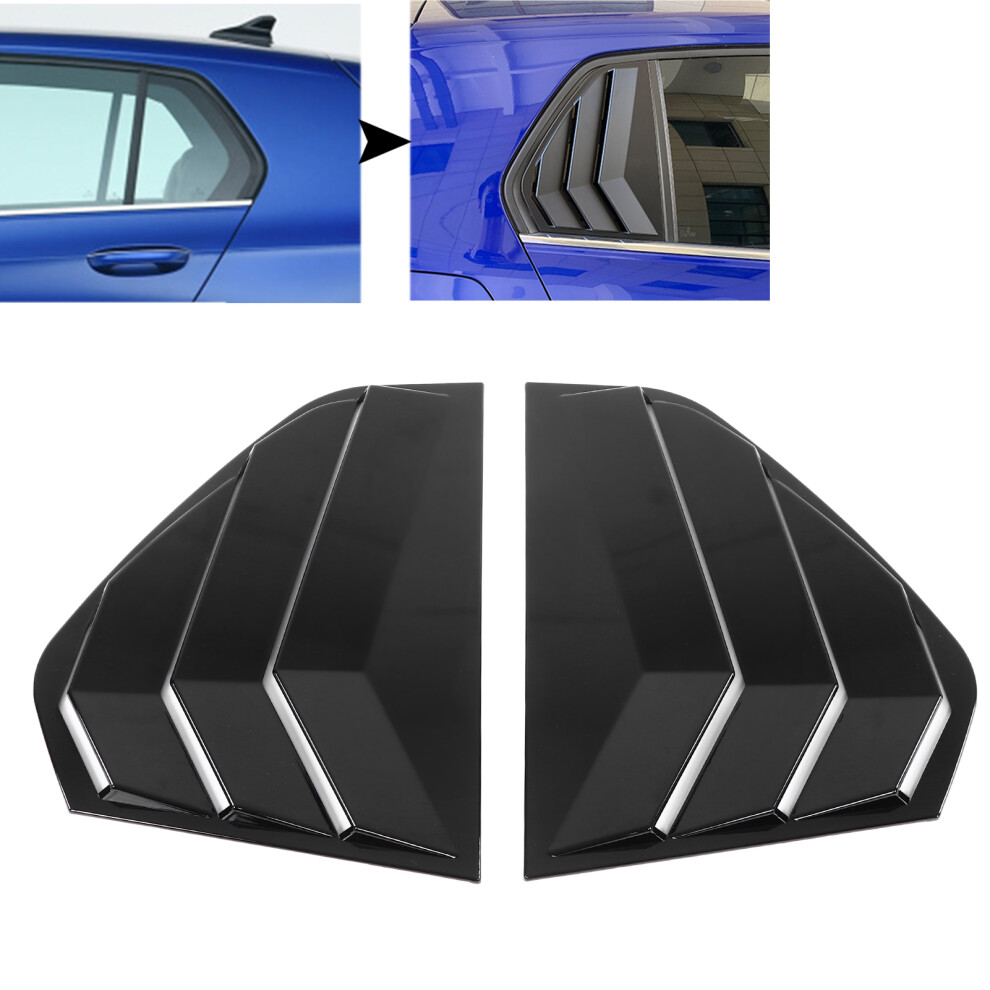 2PCS Car Rear Window Louver Side Vent Cover for MK8 2020-2021 in Black-image-OPC-PJK9XXG-NEW