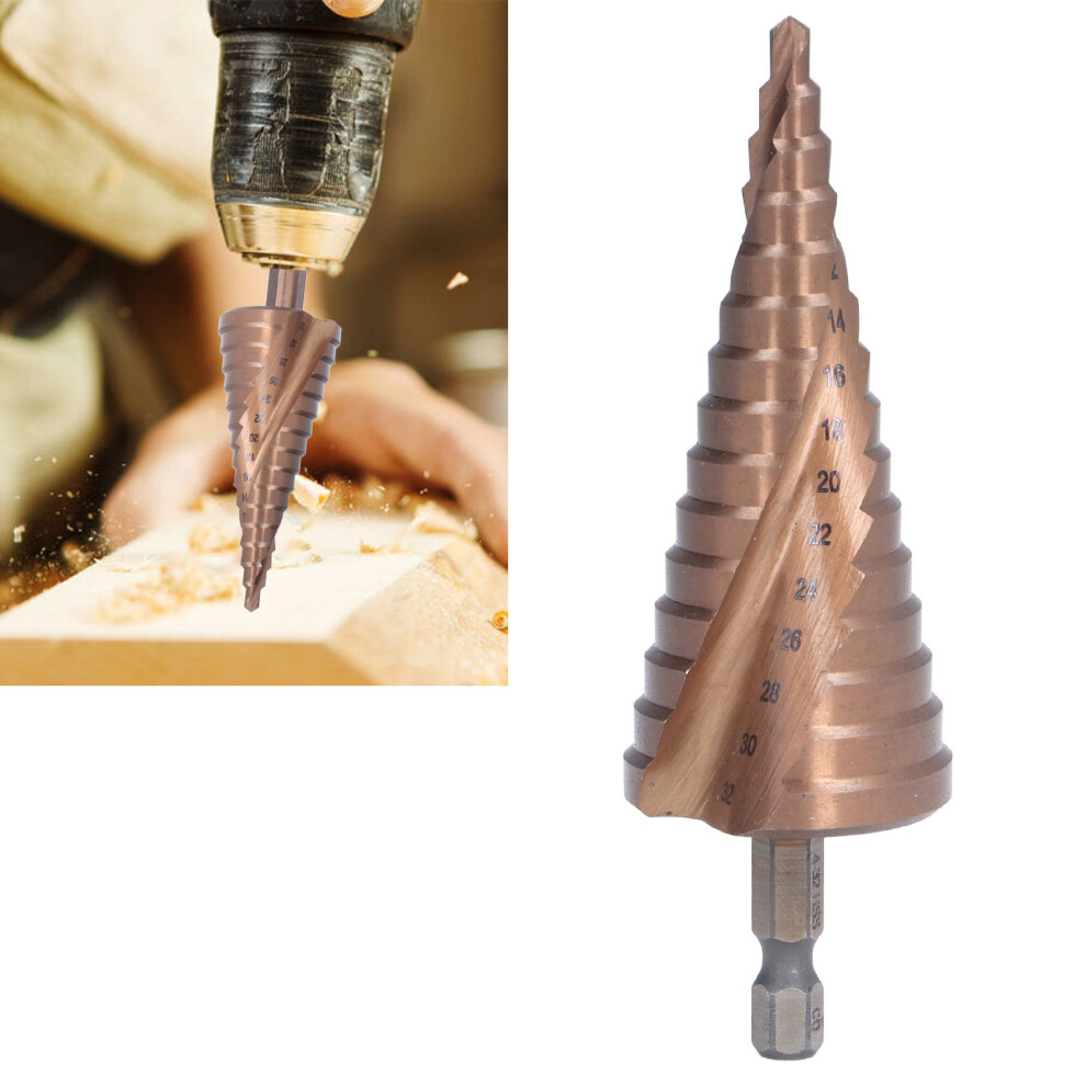Step Drill Bit 2 Spiral Grooves 4-32Mm High-Speed Steel Cobalt Reamer 4171340269368