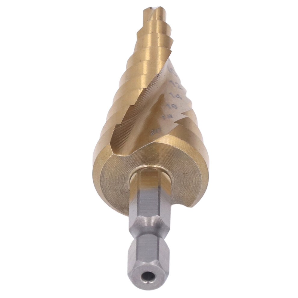 High Speed Steel Step Drill Bit 4-20Mm Spiral Flute With Hex Shank 6931340269571