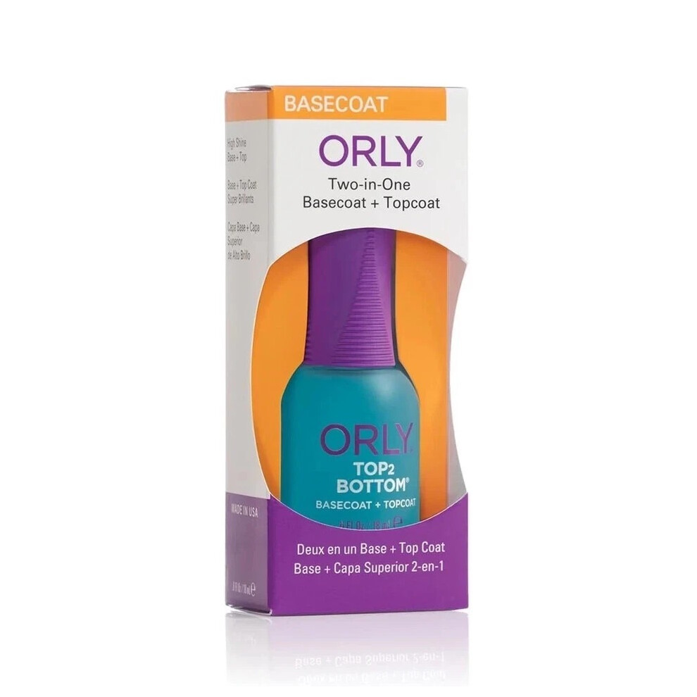 Orly Not,Specified Top 2 Bottom 18Ml | 2-In-1 Basecoat & Topcoat Formula