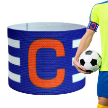 Football Captain Armband Bracelet, Adjustable Band for Players, Comfortable Blue Armband for Football Games