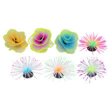 7pcs Colorful Silicone Coral Sea Urchin Fish Tank Ornaments with Suction Cups