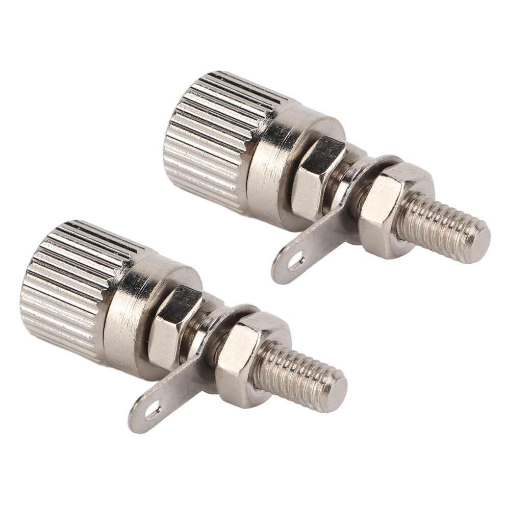 2Pcs M4x27mm Nickel Plated Brass Current Terminals, 20A, Compact 8491340272219