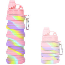 Foldable Silicone Water Bottle 500ml BPA-Free Leak-Proof Sports Bottle with Carabiner for Cycling and Training Plans