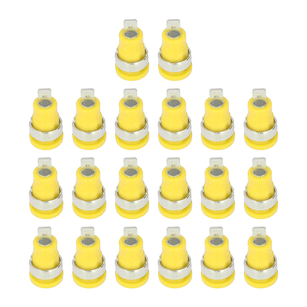 20Pcs Banana Socket 4Mm Copper Nickel Plated Electrical Test Accessories Yellow 9381340272274