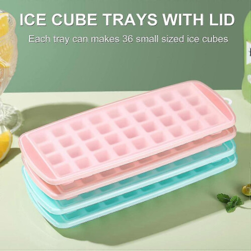 Small Ice Cube Trays with Lid,for Freezer with Lid,2 Pack Easy-Release 2