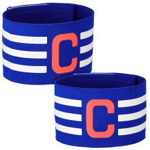 Captain Armbands for Football 2 Pieces Elastic for Kids Youth Adults Sports Teams Blue Red 7cm Width