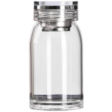 Borosilicate Glass Water Bottle 15oz Heat Resistant Clear Glass with Leak-Proof Wide Mouth Tea Infuser Sleeve for Drinks