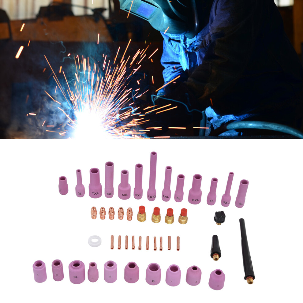 Tig Gas Lens Kit 46Pcs Collet Body Assorted Sizes For Wp9/20/25 Welding Torch 5071340278614