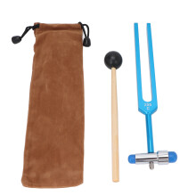 256C Aluminum Alloy Stress Relief Tuning Fork with Hammer & Bag Blue