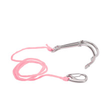 Gancio da deriva doppio in acciaio inossidabile 316 rosa 124 g