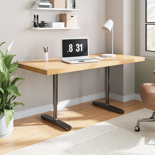 Living And Home Adjustable Height Table Legs with Table Underframe, Black 2