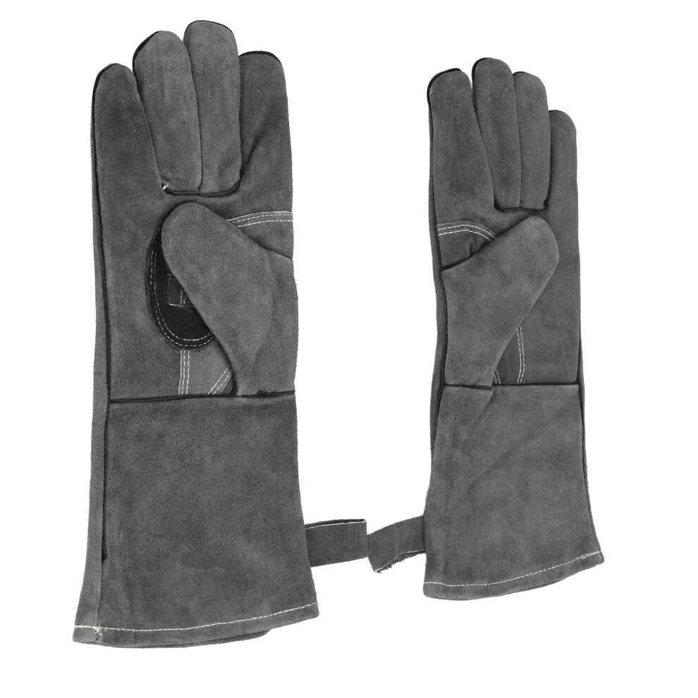 High Temp Bbq Grill Gloves 932F, 2 Layer Cowhide, 13.8In 9301340281304