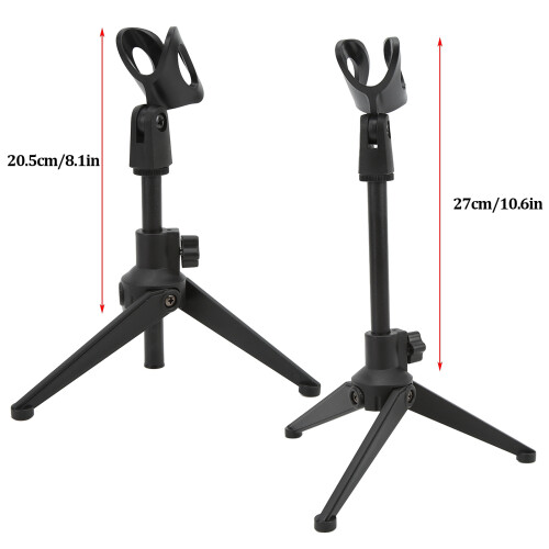 Lightweight Microphone Tripod Stand for Desktop with Adjustable Height and Clip 2