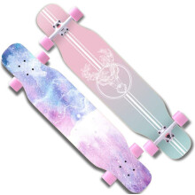 Skateboard for Beginners 43 Inch Longboard with 7 Layer Maple Deck Double Kick Concave for Kids and Teens (Color: D)