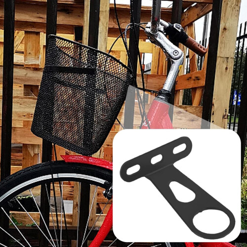 Off Basket General Vehicle Mount Bicycle Basket Mounting Bracket for Front Light and Auxiliary Use, Black Easy Installation 1