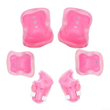 Youth Safety Gear, Knee and Elbow Pads for Skating, Biking, and Extreme Sports in Rose Color, Adjustable Fit