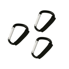 Aluminum Alloy Carabiner Clips with Foam Grips, Large Stroller Accessories for Hanging Bags and Shopping, 3 Pack