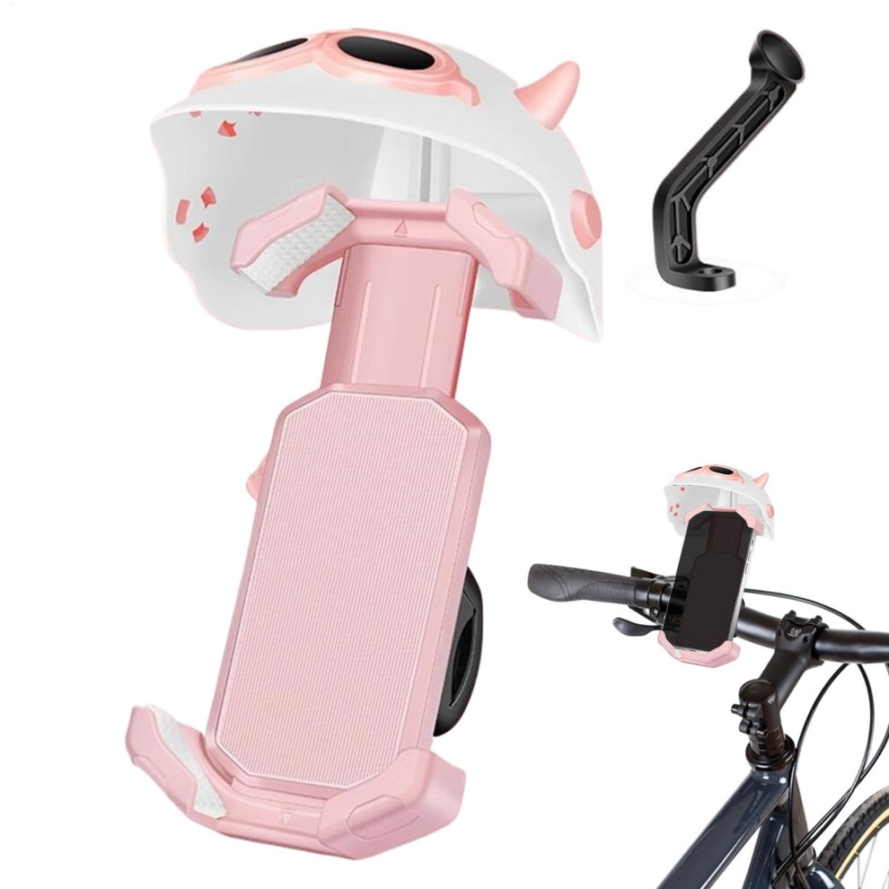 Bicycle Phone Holder - Waterproof Motorcycle Mobile Phone Rack With 360 Degree Rotation And Sunshade Pink 6482260605487