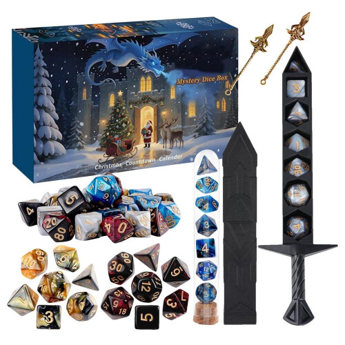 2026 Christmas Countdown Dice Calendar 24 Days Christmas Countdown with Dice Set