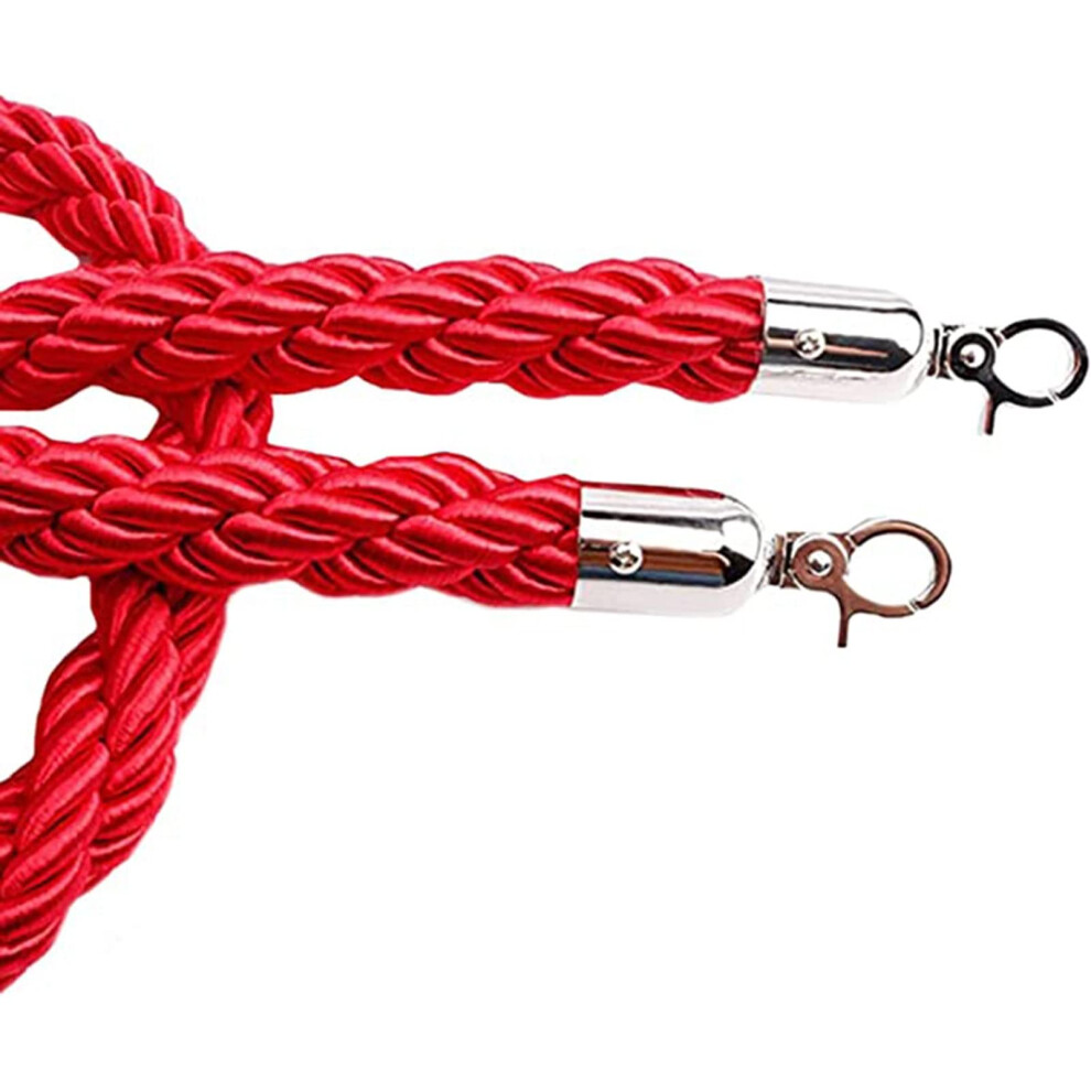 Pillar Rope For Crowd Control, 2Ft Red Twisted Hemp Queue Divider, Safety Barrier Rope For Events And Venues 6276012406244