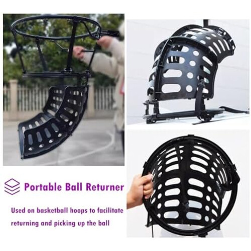 Portable Basketball Return Attachment for Easy Setup, Adjustable Rebounder System, Compatible with All Standard Hoops 2