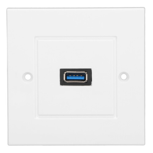 Plaque murale de prise USB 3.0A, 85  85 mm, blanche