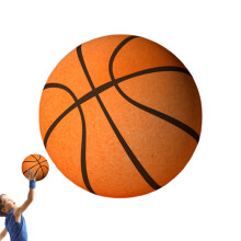 Silent Basketball Size 7 Indoor Dribbling Ball | Squeezable Stress Relief, Soundless Orange Indoor Basketball