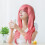 Cosplay 70 cm Peluca rosa larga y rizada resistente al calor 7