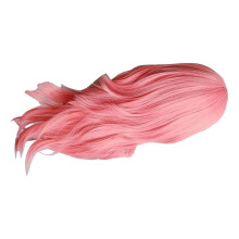 Cosplay 70 cm Peluca rosa larga y rizada resistente al calor