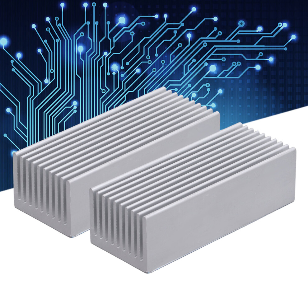 2Pcs Aluminum Cpu Heatsink Fins Radiator Kit For Electronic Chips 100X40x30mm 6931340289029