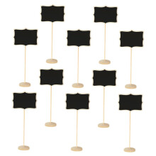 10 Pack Mini Chalkboard Signs for Home Use Thin Wooden Plaques Small LED Menu Boards Buffet Labels