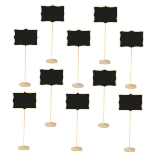 10 Pack Mini Chalkboard Signs for Home Use Thin Wooden Plaques Small LED Menu Boards Buffet Labels