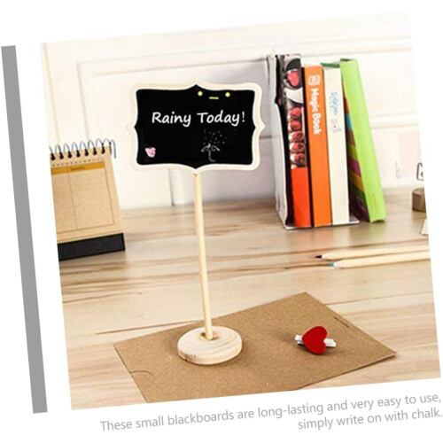 10 Pack Mini Chalkboard Signs for Home Use Thin Wooden Plaques Small LED Menu Boards Buffet Labels 1