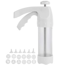 Cookie Press Biscuit Press Set with 12 Cookie Shapes and 6 Decorating Nozzles for Cake Decorating and Baking Tools