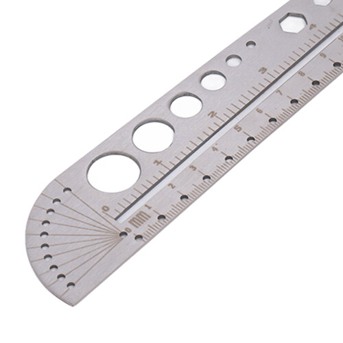 Special-Shaped Stainless Steel Ruler with Scale for Precise Sewing & Crafts 2