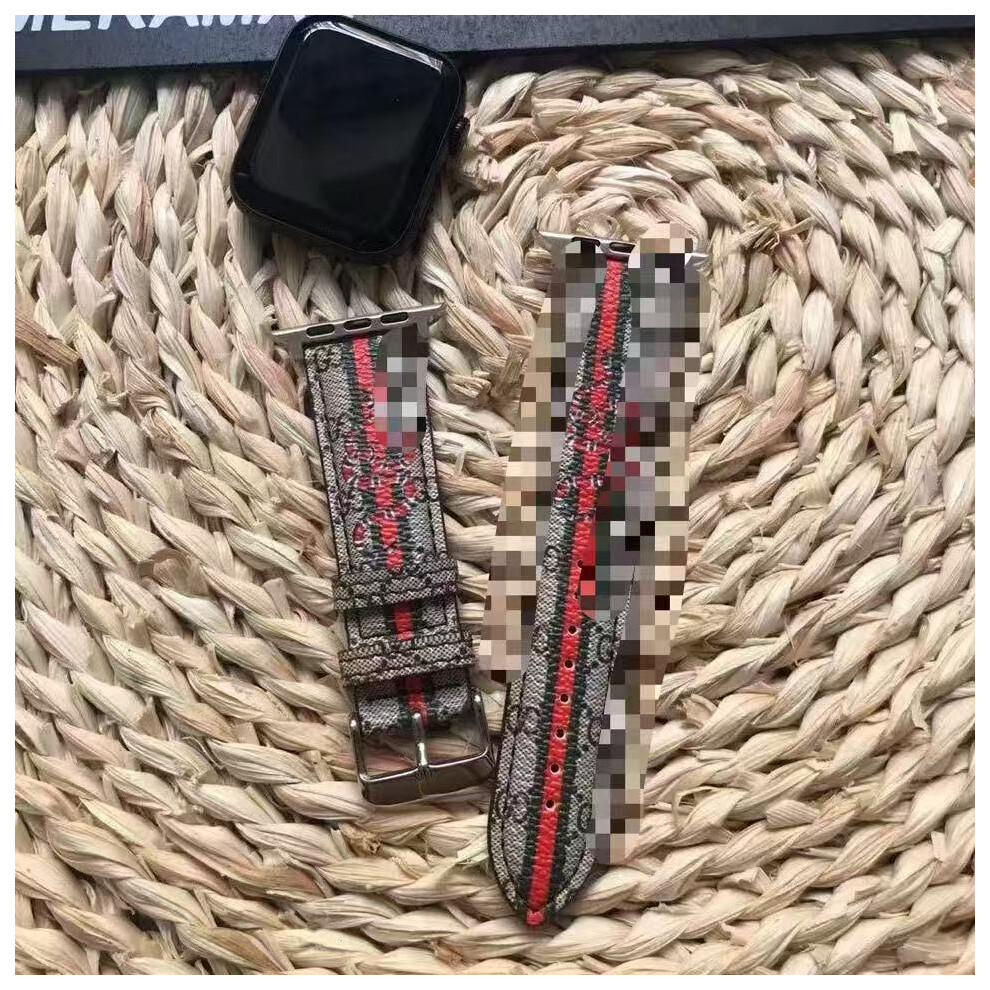 (F, 38/40/41 Mm) Suitable For Apple 49 Watch Strap 42 Printed Edge Leather Wristwatch Strap 38Iwatch40 Leather Bowl Strap 44 Black 6932546468980