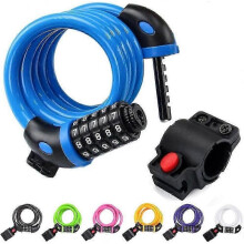 Bike Lock Cable, 4ft High Security 5 Position Resettable Combination Coil Bike Cable Lock, Anti-Theft with Mounting bracket