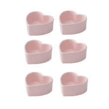 Heart Shaped Ceramic Ramekins 9x4cm, Oven Safe Porcelain Soufflé and Crème Brûlée Dishes, Dessert Baking Cookware